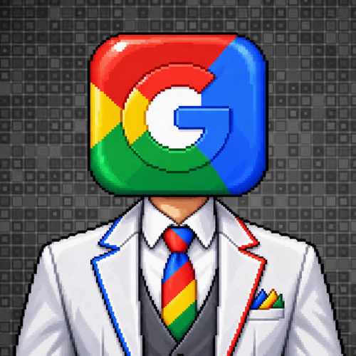 Alphabet employee badge pixel art